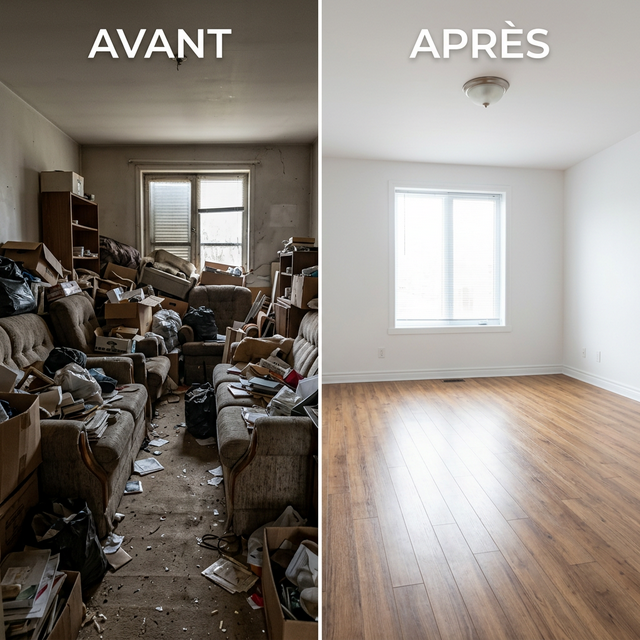 Vide maison avant après - Salon à Bruxelles