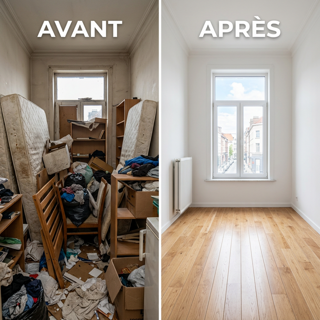 Vide appartement avant après - Chambre à Etterbeek