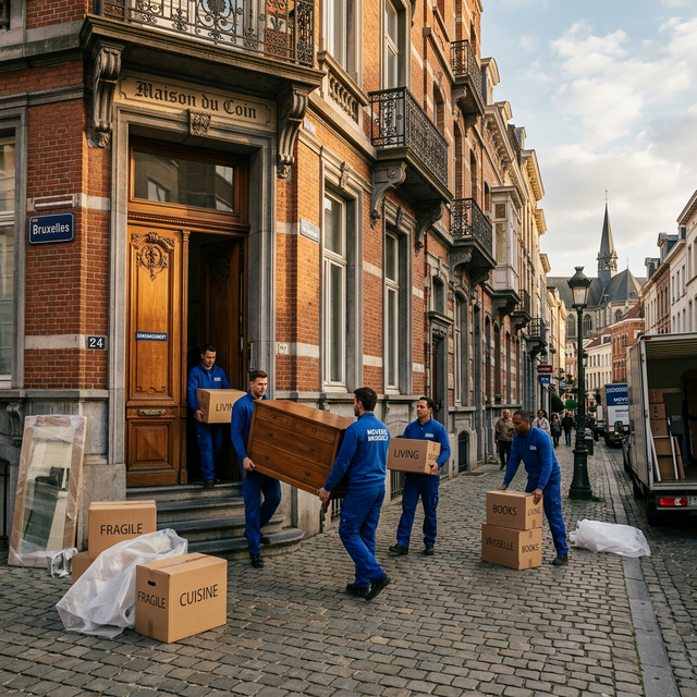 Équipe de vide maison à Bruxelles en action